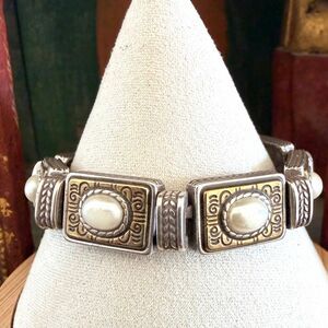 Brighton Pearl Panel Link Bracelet